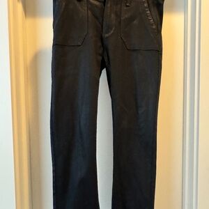 Paige Coated Black Pants